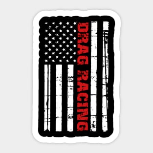 Drag Racing Flag Street Drag Outlaws American Sticker